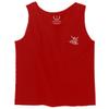0153. Good Vibe Society Bones Hand Shaka Cool Vintage Graphic Men's Tank Top (Red, Small) view 2