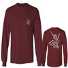 0153. Good Vibe Society Bones Hand Shaka Cool Vintage Graphic Men's Long Sleeve t Shirt (Maroon Medium) view 1
