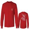 0153. Good Vibe Society Bones Hand Shaka Cool Vintage Graphic Men's Long Sleeve t Shirt (Red, X-Large) view 1