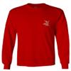 0153. Good Vibe Society Bones Hand Shaka Cool Vintage Graphic Men's Long Sleeve t Shirt (Red, X-Large) view 2