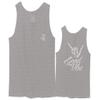 0153. Good Vibe Society Bones Hand Shaka Cool Vintage Graphic Men's Tank Top (Light Gray Large) view 1