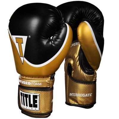 Title Boxing Infused Foam Interrogate Training Gloves 2.0, Gold/Black, 14 oz