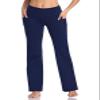 HISKYWIN Side Pockets Yoga Pants 4 Way Stretch Tummy Control Workout Running Pants, Long Bootleg Flare Pants HF201-Navy Blue-M view 2