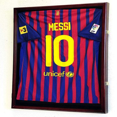 Flags connections 98% UV Protection - Baseball/Football/Basketball/Soccer/Hockey Jersey Display Case Shadowbox Wall Mount Cherry Finish