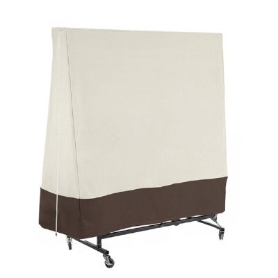 dDanke Table Tennis Table Cover Beige & Brown- Rainproof Snowproof Dustproof Sunscreen for Indoor Outdoor