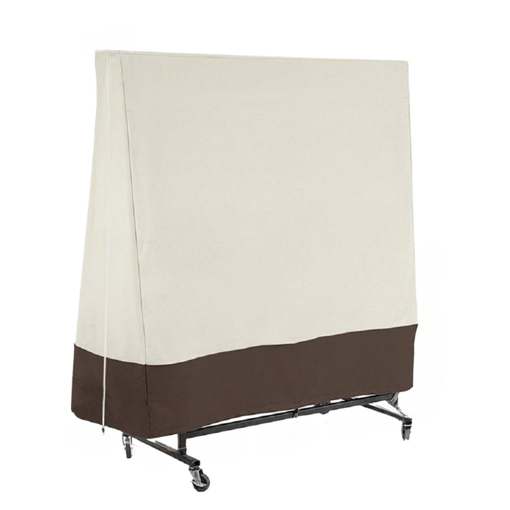 dDanke Table Tennis Table Cover Beige & Brown- Rainproof Snowproof Dustproof Sunscreen for Indoor Outdoor