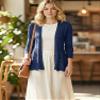 Design by Olivia Women's Lightweight Soft Knit Open Front Cardigan Sweater Long Sleeve for Casual Layering Navy M view 3