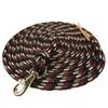 Kensington Clinician Equine Training Lead/Lunge Rope  25ft Heavy Duty Braided Horse Lead with Swivel Bull Snap | Color: Black w/Tan & Brick view 1