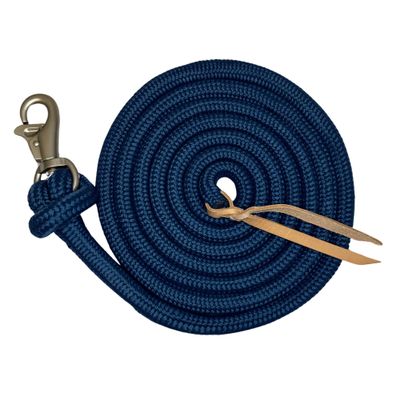 Kensington Clinician Equine Training Lead/Lunge Rope  25ft Heavy Duty Braided Horse Lead with Swivel Bull Snap | Color: Navy
