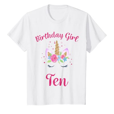 10th Birthday Girl Unicorn Shirt Tenth Birthday Outfit T-Shirt