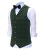 Aesido Casual Men's Vest for Wedding Plaid Soft Wool Tweed Waistcoat for Groosmen Best Man Black XXXL view 3