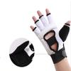 Baselay Taekwondo Gloves, WTF Approved Muay Thai Sandbag Boxing Training Punching Bag Half Mitts Sparring Martial Arts Karate Fighting Half Finger Glove for Men Women Kids (White, Large) view 2