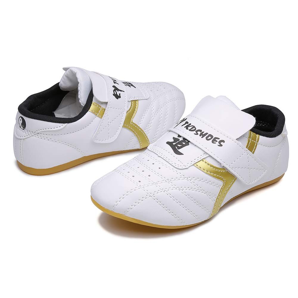 Art Taekwondo Shoes Light Weight Boxing Karate Kung Fu Tai Chi Sneakers,7 M US Women White