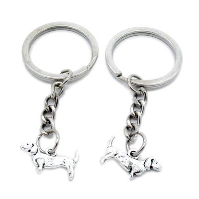50 Items Metal Keychain Keyring Key Tags Chains Rings Jewelry Bag Charms Y7MM7 Dachshund Dog