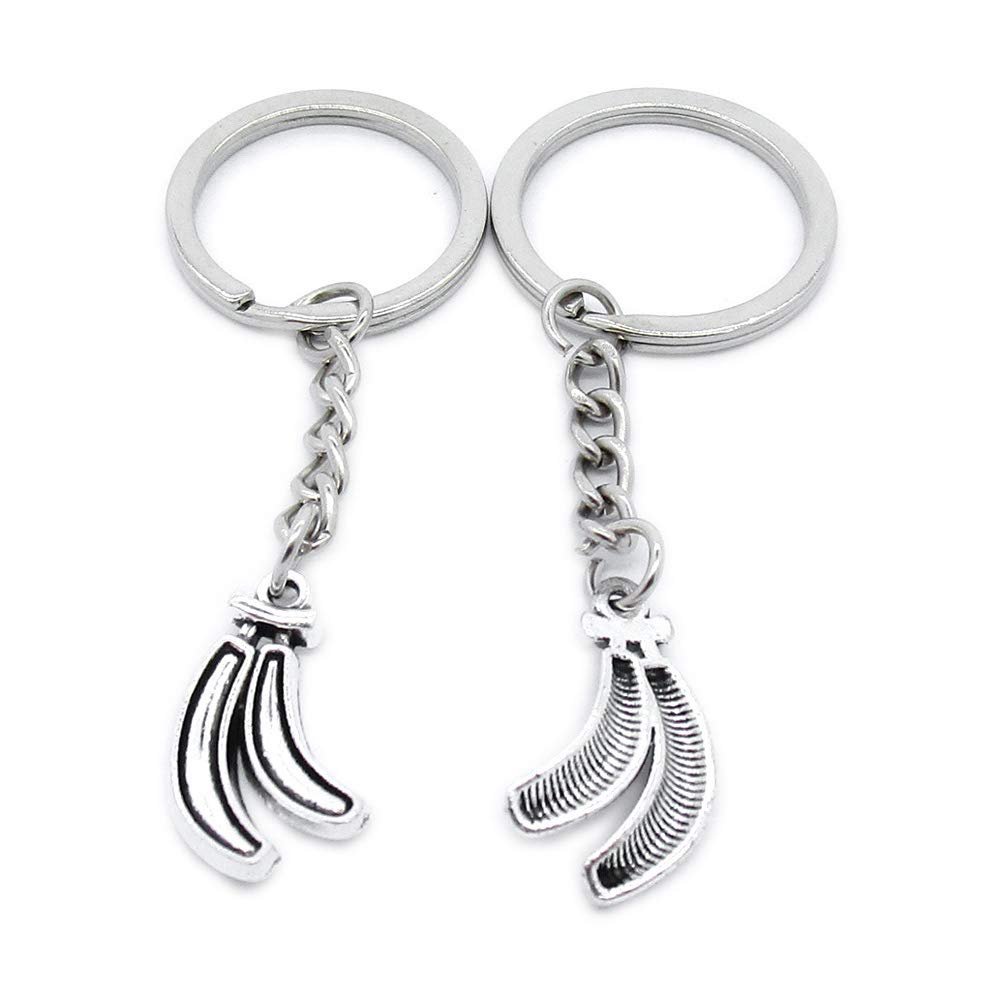 20 Items Metal Keychain Keyring Key Tags Chains Rings Jewelry Bag Charms RT0M1 Banana
