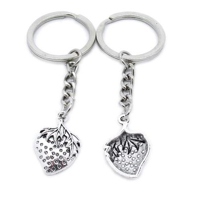 5 Items Metal Keychain Keyring Key Tags Chains Rings Jewelry Bag Charms RN6Q1 Fruit Strawberry