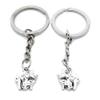 100 Items Metal Keychain Keyring Key Tags Chains Rings Jewelry Bag Charms O2JI8 Mother Child Parent Elephant view 1