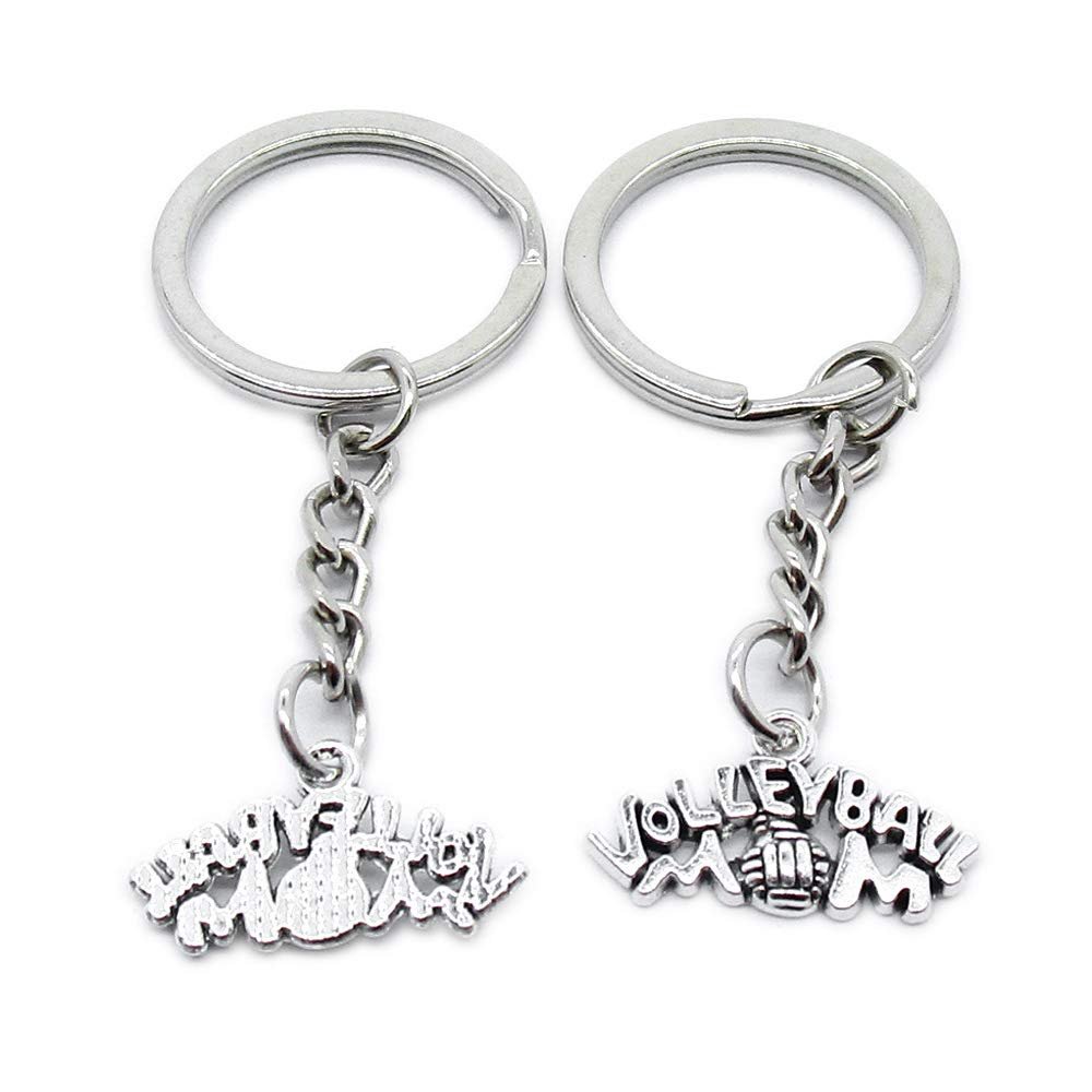 1 Item Metal Keychain Keyring Key Tags Chains Rings Jewelry Bag Charms GZ1M3 Volleyball