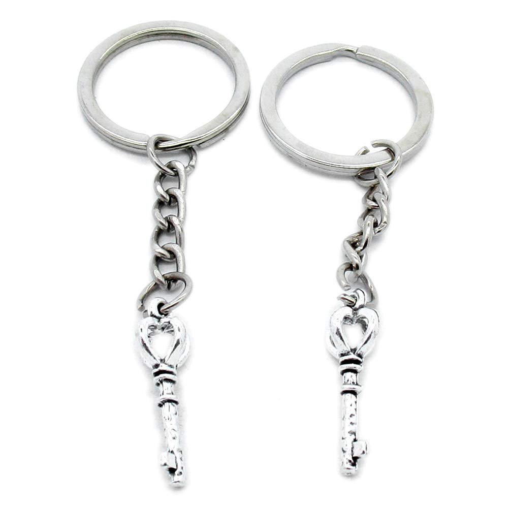 5 Items Metal Keychain Keyring Key Tags Chains Rings Jewelry Bag Charms J6ET8 Crown Key