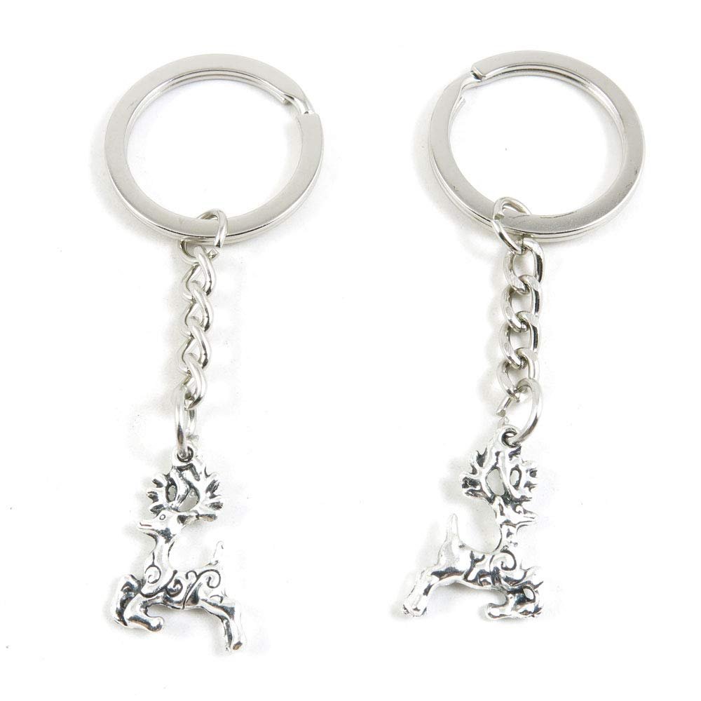 5 Items Metal Keychain Keyring Key Tags Chains Rings Jewelry Bag Charms N1VJ5 Sika Deer Buck