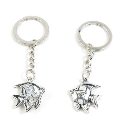 1 Item Metal Keychain Keyring Key Tags Chains Rings Jewelry Bag Charms J4AL4 Tropical Fish