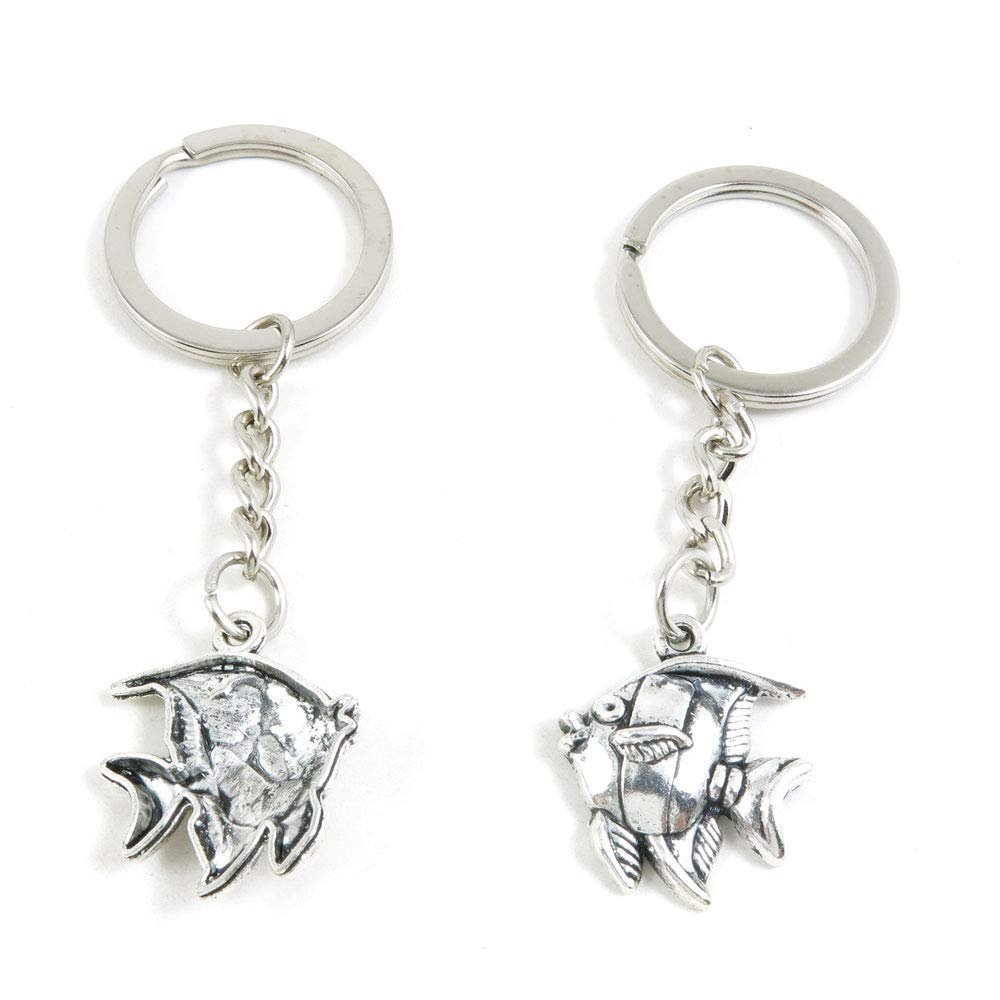 1 Item Metal Keychain Keyring Key Tags Chains Rings Jewelry Bag Charms J4AL4 Tropical Fish