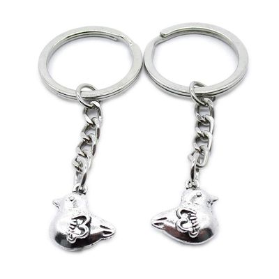 1 Item Metal Keychain Keyring Key Tags Chains Rings Jewelry Bag Charms BB7T5 Chicken Chick