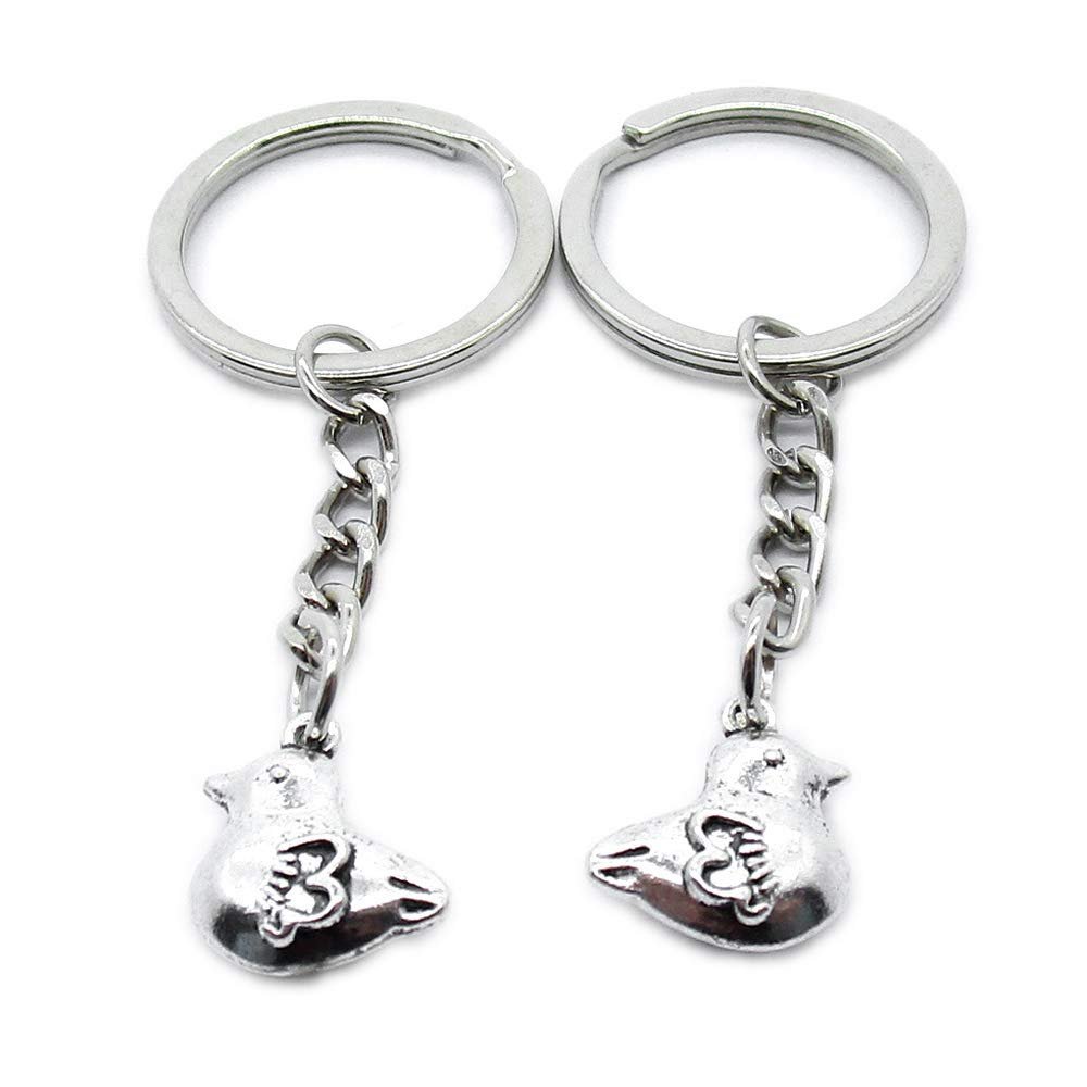1 Item Metal Keychain Keyring Key Tags Chains Rings Jewelry Bag Charms BB7T5 Chicken Chick