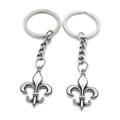 1 Item Metal Keychain Keyring Key Tags Chains Rings Jewelry Bag Charms Y6IR7 Fleur De Lis Iris Lily