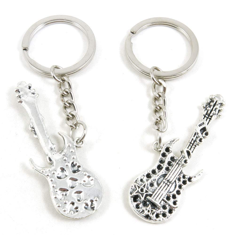 1 Item Metal Keychain Keyring Key Tags Chains Rings Jewelry Bag Charms W1NB7 Electric Guitar