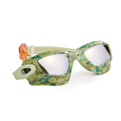 Bling 2O Boys Swim Goggles for Kids Rainforest Green Design, Anti-Fog UV Protection Lenses, Adjustable Strap, Leakproof Comfortable Fit for Pool, Beach, Swim Lessons & Vacation, Ages 3+