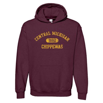 UGP Campus Apparel AH20 - Central Michigan Chippewas Athletic Arch HOODIE - 3X-Large - Maroon