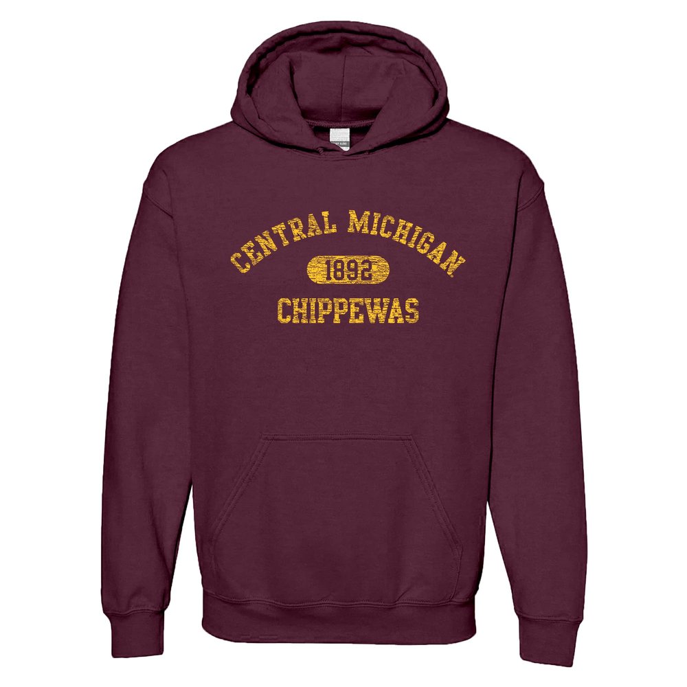 UGP Campus Apparel AH20 - Central Michigan Chippewas Athletic Arch HOODIE - 3X-Large - Maroon