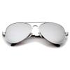 AllTopBargains Large Pilot Sunglasses Silver Lens Vintage Retro Shades Style Men Women view 1