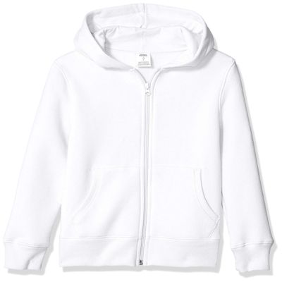 Amazon Essentials Boys' Fleece Zip-Up Hoodie Sweatshirts, White, XX-Large