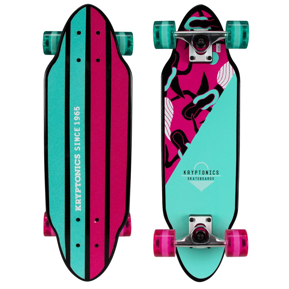 Kryptonics Mini Cutaway Cruiser 26-Inch Complete Skateboard with Elegant Mermaid Graphic - Ideal for Young Skaters, Combining Lightweight Durability and Beginner-Friendly Design