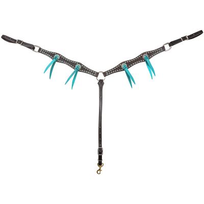1.5-inch Scallop Breastcollar with Blood Knots and Antique Copper Dots