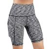 JOFOW Womens Cycling Shorts Solid Skinny Stretch Side Pocket Leggings Thigh Length Slim Workout Fitness Sports Mini Pants (S,Gray) view 1
