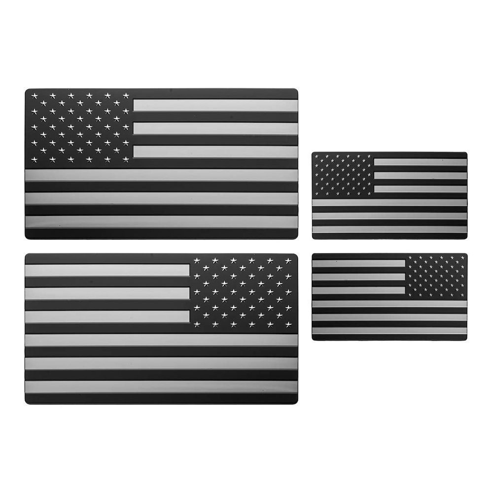 EyeCatcher USA Flag Emblem Decal Black - 4 Pack