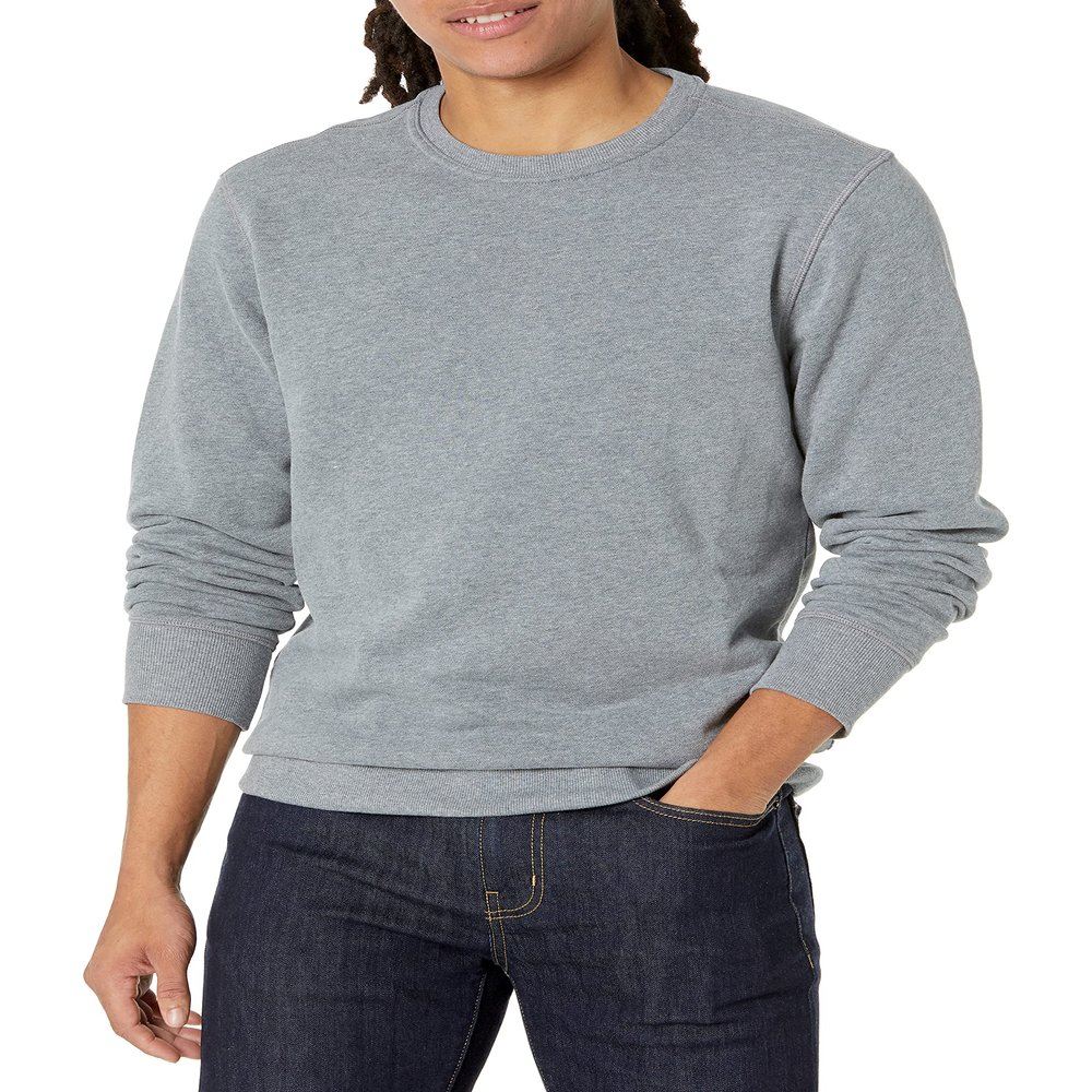 Amazon Essentials Men's Crewneck Fleece Sweatshirt Sweater, -Light Grey Heather, X-Small