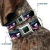 Dog Collar Seatbelt Buckle The Riddler Face Close Up Black Green 13 to 18 Inches 1.5 Inch Wide view 2