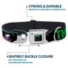 Dog Collar Seatbelt Buckle The Riddler Face Close Up Black Green 13 to 18 Inches 1.5 Inch Wide view 4