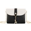 AISPARKY Small Crossbody Purse, PU Leather Small Purse for Girls With Pendant With Strap/Gold Chain Strap (Goldchain-Black)