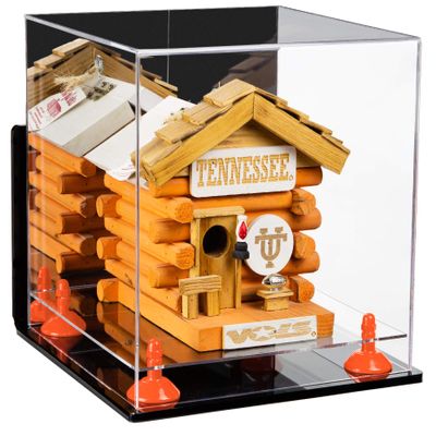 Better Display Cases Versatile Acrylic Display Case - Medium Square Box with Mirror, Wall Mount, Orange Risers and Clear Base 10" x 10" x 10" (A028-OR)