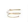 HUNO Minimalist Metal Punk Spiral Coil Upper Arm Cuff Open Arm Bracelet Armlet Adjustable Hammered Wrap Armband Bangle for Women-spiral gold view 3