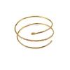 HUNO Minimalist Metal Punk Spiral Coil Upper Arm Cuff Open Arm Bracelet Armlet Adjustable Hammered Wrap Armband Bangle for Women-spiral gold view 4