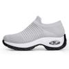 Women's Breathable Walking Tennis Shoes - Casual Slip on Sock Sneakers Nursing Work Shoes Platform Pure Grey,10 view 3