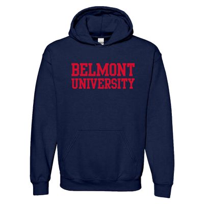 UGP Campus Apparel AH01 - Belmont University Bruins Basic Block HOODIE - 3X-Large - Navy