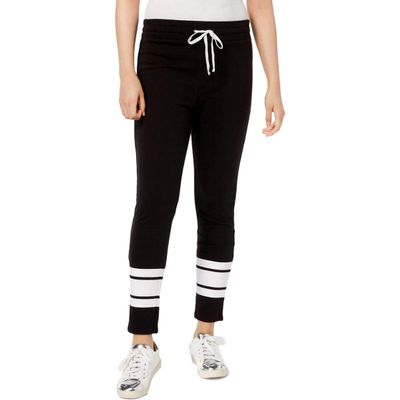 Material Girl Juniors Striped Leg Drawstring Waist Pants Black S