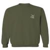 0153. Good Vibe Society Bones Hand Shaka Cool Vintage Graphic Men's Crewneck Sweatshirt (Olive, X-Large) view 2
